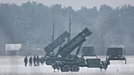 Patriot missile launchers acquired from the US seen deployed in Warsaw, 6 February, 2023