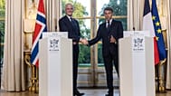 Le président français Emmanuel Macron et le Premier ministre norvégien Jonas Gahr Store