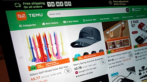 A page from the Temu website is shown in this photo, in New York, Friday, June 23, 2023. 