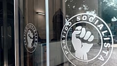 A entrada da sede do Partido Socialista em Lisboa