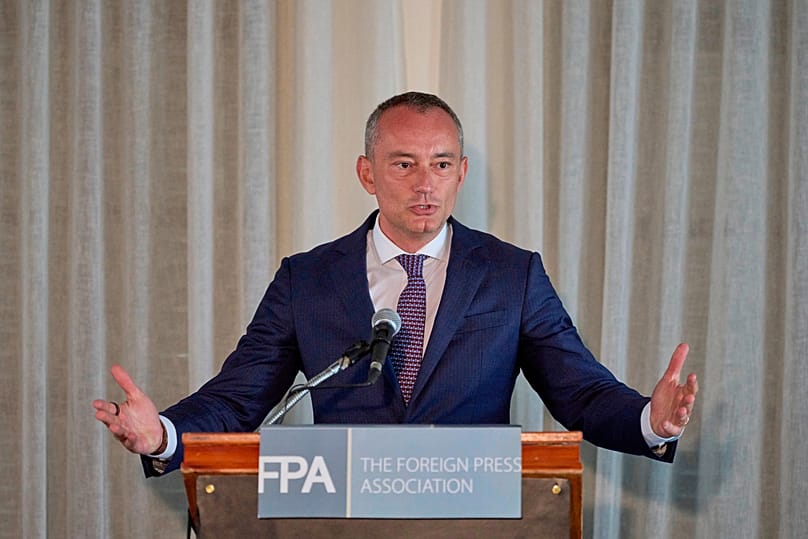 High Representative for President Donald Trump's International Board of Peace Nickolay Mladenov speaks to the media in East Jerusalem, 13 May, 2026
