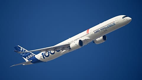 FILE - An Airbus A350-1000 performs at the Dubai Air Show, United Arab Emirates, Wednesday, Nov. 19, 2025. (AP Photo/Altaf Qadri)