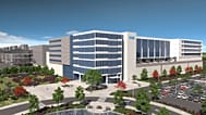 A rendering showing early plans for two new Intel processor factories in Magdeburg, Germany. Announced in March 2022, the plans were cancelled in July 2025.