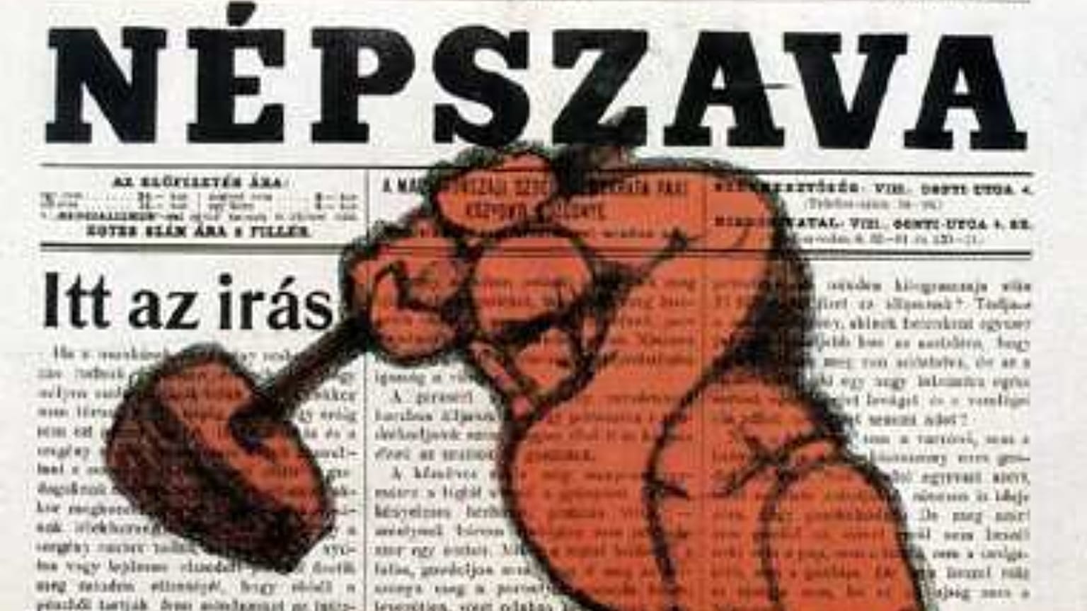 Bíró Mihály híres 1911-es Népszava-plakátja, a „Kalapácsos munkás”