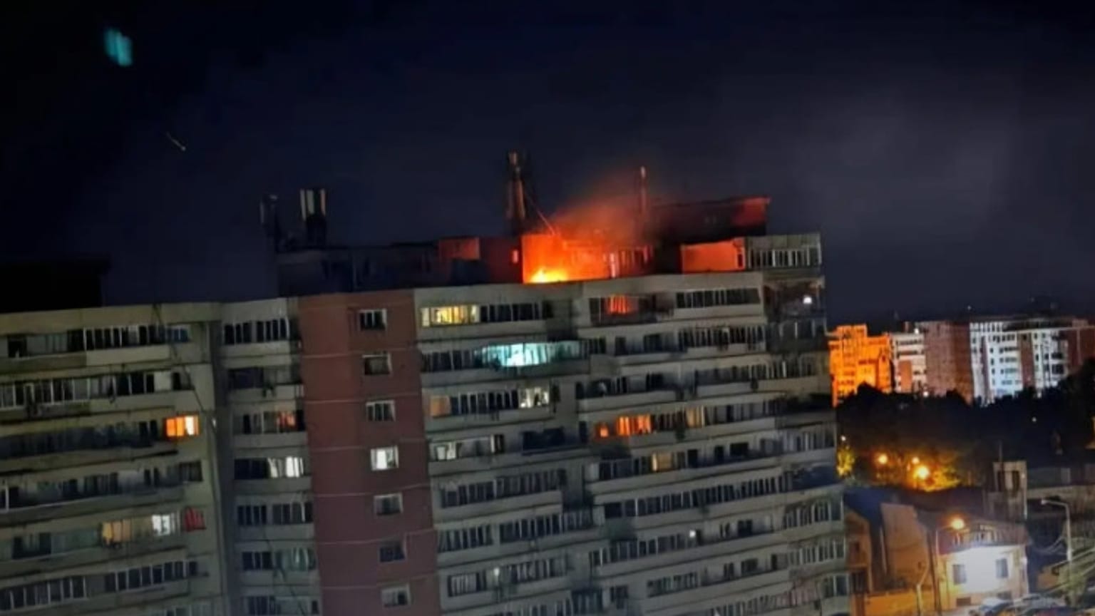 An image of the apartment block shared by Romanian foreign minister Toiu Oana.