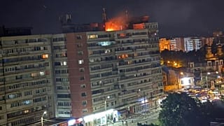 Una imagen compartida por el ministro lituano de Exteriores sobre el edificio bombardeado en Galați