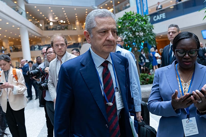 Il governatore della Banca d’Italia Fabio Panetta lascia il vertice del G20 a Washington, 16 aprile 2026