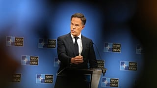 El secretario general de la OTAN, Mark Rutte, interviene en una rueda de prensa en la sede de la OTAN en Bruselas, el miércoles, 20 de mayo de 2026.