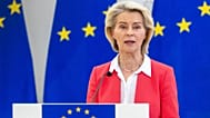 Ursula von der Leyen spricht während einer Pressekonferenz in Vilnius, Litauen, Dienstag, 26. Mai 2026.