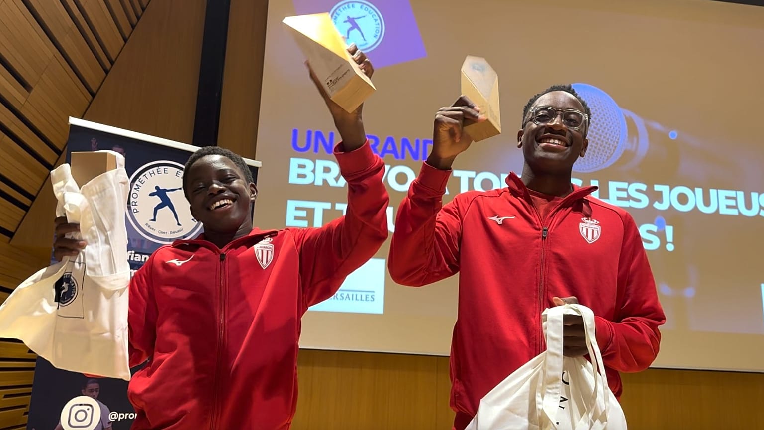 Usuman Kebbeh et Jean Daniel Mowelle de l'AS Monaco