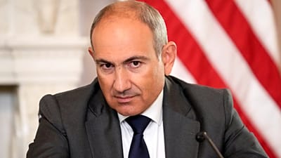 FILE: Armenia's PM Nikol Pashinyan participates in a signing ceremony with President Donald Trump and Azerbaijan's President Ilham Aliyev at the White House, 8 August 2025