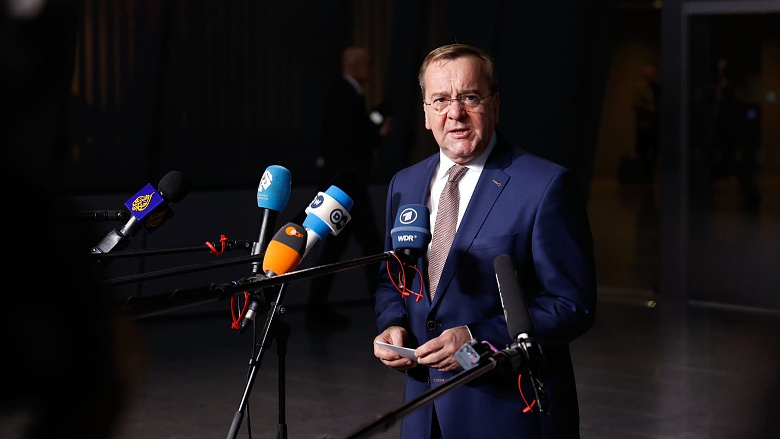 Pistorius bei seiner Ankunft zu einem Treffen der NATO-Verteidigungsminister im NATO-Hauptquartier in Brüssel, 12. Februar 2026