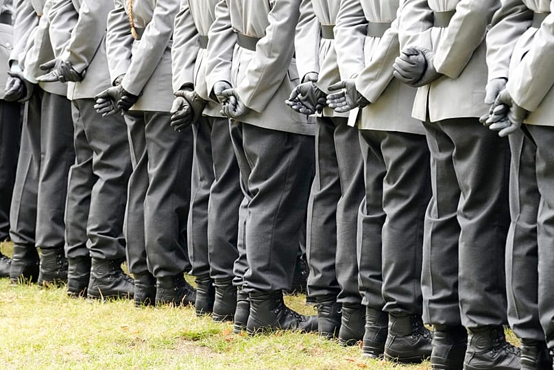 Neue Rekruten der Bundeswehr am 4. September 2025, in Düsseldorf an einer Zeremonie