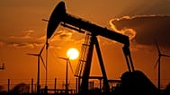Almanya'nın Emlichheim kentindeki eski bir petrol sahasında Wintershall DEA'ya ait bir pompa krikosu 18 Mart 2022 Cuma günü ham petrol çıkarıyor.