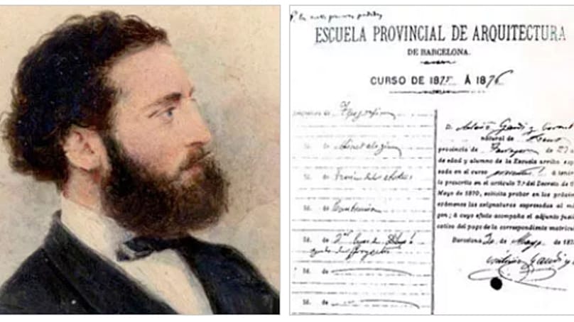 Titulación de Antoni Gaudí en la Escuela de Arquitectura de Barcelona