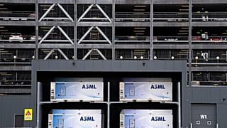 Exterior view of one of the buildings in the ASML complex, a leading maker of semiconductor production equipment, in Veldhoven, Netherlands, Monday, Jan. 30, 2023. 