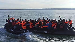 Migrants continuing their journey to Britain off France’s northern coast, 23 April, 2024