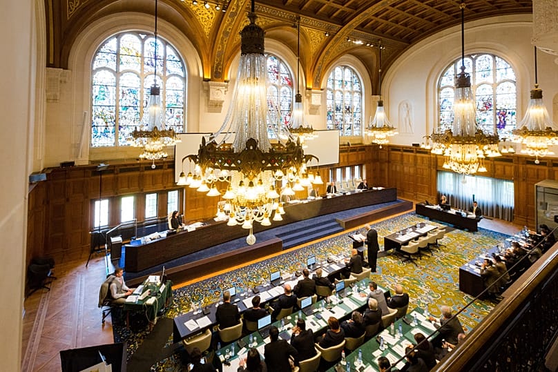 The interior of the Permanent Court of Arbitration in The Hague, 7 July, 2015