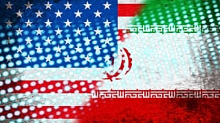 پرچم‌های ایران و آمریکا