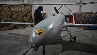 A serviceman of Ukraine's defense intelligence prepares an An-196 Liutyi (Fierce) one-way drone against Russia in an undisclosed location in Ukraine late May 28, 2026.