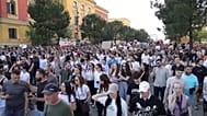 A protest in Tirana against a luxury resort planned to be constructed in a nature reserve, 1 June, 2026
