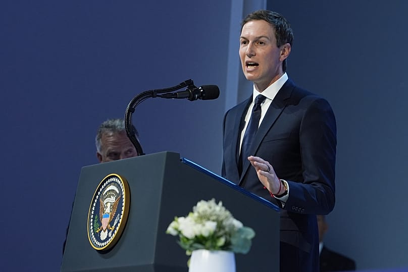 Jared Kushner speaks after the signing of a Board of Peace charter during the Annual Meeting of the World Economic Forum in Davos, 22 January, 2026