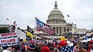 Rioters loyal to President Donald Trump are pictured at the US Capitol in Washington, 6 January, 2021