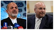 قالیباف، رئیس مجلس ایران (راست) و احمد وحیدی، جانشین فرمانده سپاه (چپ)