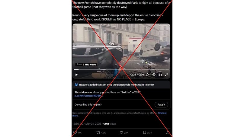 Este vídeo reaparece frequentemente online com legendas falsas
