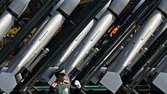 Drones of the IRGC aerospace division are seen on a truck during an annual military parade in front of the shrine of the late Ayatollah Khomeini, near Tehran 22 September 2023