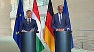 Magyar Péter, magyar miniszterelnök és Friedrich Merz, német kancellár sajtótájékoztatója Berlinben