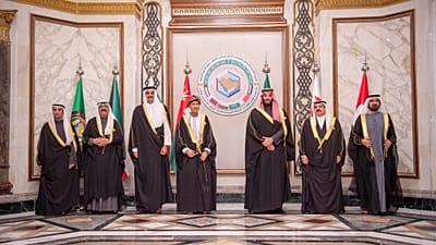  قادة دول مجلس التعاون الخليجي يلتقطون صورة جماعية عقب قمتهم في الرياض، 14 ديسمبر/كانون الأول 2021:
