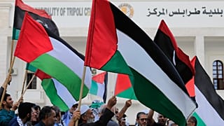 Una manifestazione per la Palestina a Tripoli, in Libia, nel 2025