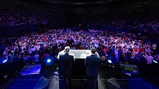 Palacio Vistalegre de Madrid durante el Festival de la Esperanza, un macro encuentro evangélico, el domingo 31 de mayo de 2026.