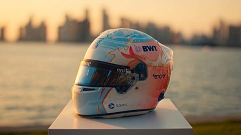 Qatari artist Ghada Al Suwaidi designs helmet for F1 driver Pierre Gasly.