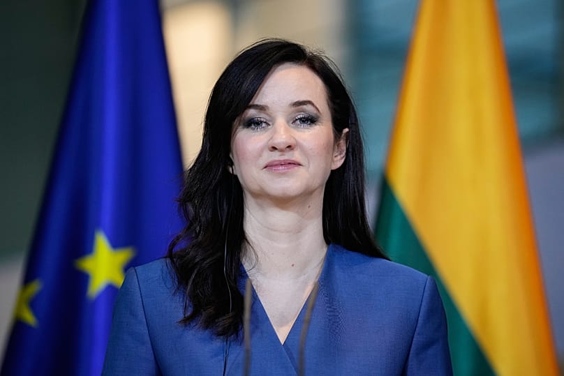 La Première ministre lituanienne Inga Ruginienė lors d’une conférence de presse à Berlin, le 29 janvier 2026