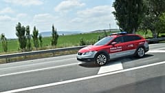 Coche de la Policía Foral de Navarra en la N-232.