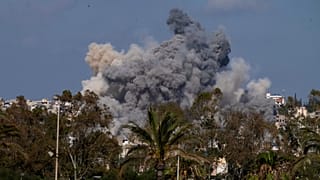 Smoke rises from an Israeli airstrike that hit Burj al-Shamali village near the southern port city of Tyre, Lebanon, Tuesday, June 2, 2026.