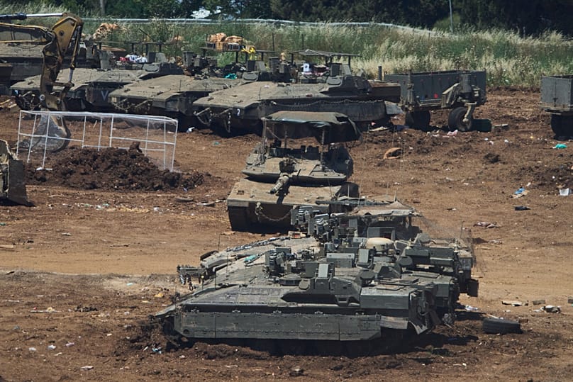 Israeli troops gather on the border with Lebanon in northern Israel, 2 June, 2026