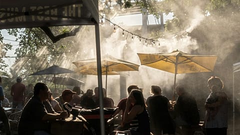 Staying in the shade or taking a nap during the hottest part of the day can help during a heatwave.
