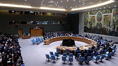 Le Conseil de sécurité se réunit au siège de l'ONU, mardi 26 mai 2026. (Photo AP/Seth Wenig)