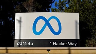 FILE - Meta's logo is seen on a sign at the company's headquarters in Menlo Park, Calif., Nov. 9, 2022