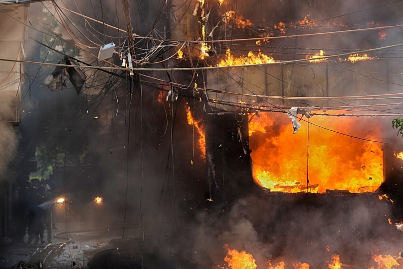 Firefighters attempt to douse a fire at a hotel in New Delhi, 3 June, 2026