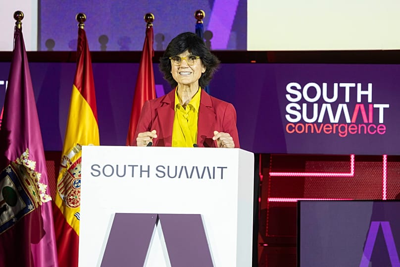 María Benjumea, presidenta y fundadora de South Summit, durante la presentación del evento el miércoles 3 de junio de 2026.