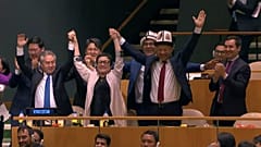 In a third round of restricted ballot, UN General Assembly elects Kyrgyzstan as a non-permanent member of the Security Council for a two-year term beginning in January 2027.