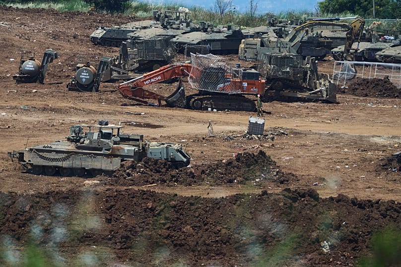 Israeli troops gather on the border with Lebanon in northern Israel, 2 June, 2026