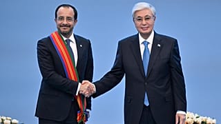 President of Cyprus, Nicos Christodoulides, and President of Kazakhstan, Kassym-Jomart Tokayev 