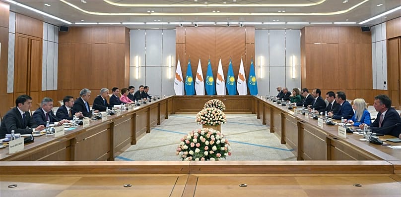 Cypriot and Kazakh delegations hold expanded talks in Astana.