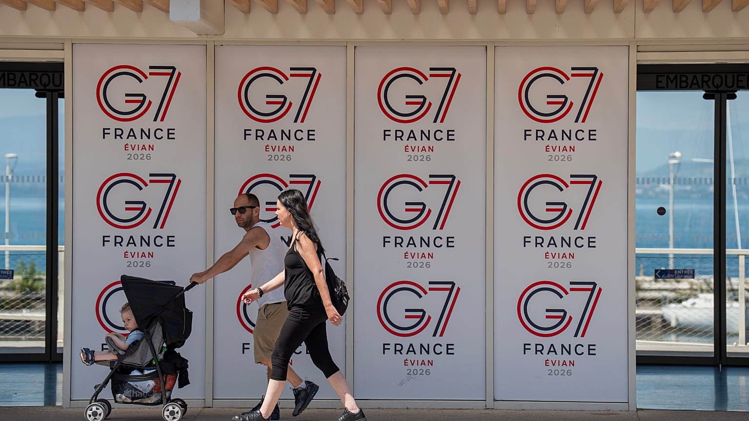 Évian-les-Bains, dans l'est de la France, le jeudi 28 mai 2026, où le sommet du G7 doit se tenir du 15 au 17 juin.