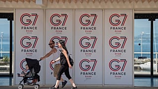 Évian-les-Bains, dans l'est de la France, le jeudi 28 mai 2026, où le sommet du G7 doit se tenir du 15 au 17 juin.